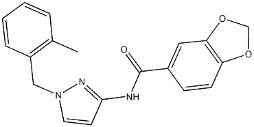 N-[1-(2-methylbenzyl)-1H-pyrazol-3-yl]-1,3-benzodioxole-5-carboxamide Struktur