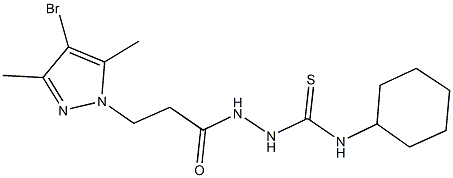 2-[3-(4-bromo-3,5-dimethyl-1H-pyrazol-1-yl)propanoyl]-N-cyclohexylhydrazinecarbothioamide Structure