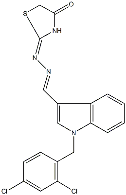 1-(2,4-dichlorobenzyl)-1H-indole-3-carbaldehyde (4-oxo-1,3-thiazolidin-2-ylidene)hydrazone Struktur