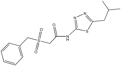 2-(benzylsulfonyl)-N-(5-isobutyl-1,3,4-thiadiazol-2-yl)acetamide Struktur