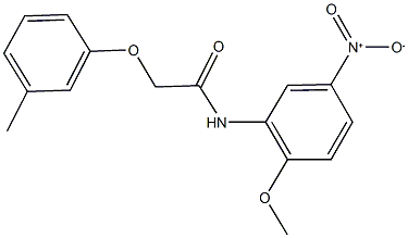 N-{5-nitro-2-methoxyphenyl}-2-(3-methylphenoxy)acetamide 结构式