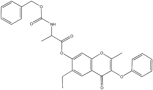 6-ethyl-2-methyl-4-oxo-3-(phenyloxy)-4H-chromen-7-yl 2-({[(phenylmethyl)oxy]carbonyl}amino)propanoate