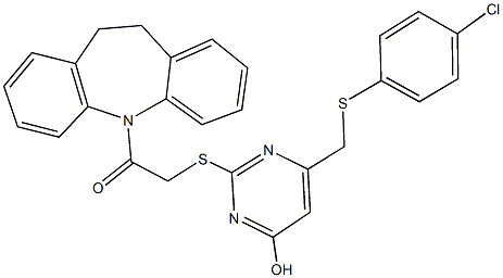  6-{[(4-chlorophenyl)thio]methyl}-2-{[2-(10,11-dihydro-5H-dibenzo[b,f]azepin-5-yl)-2-oxoethyl]thio}pyrimidin-4-ol