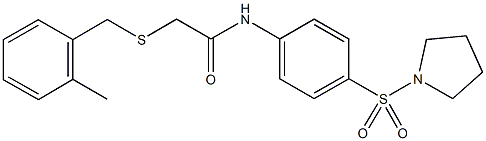 2-[(2-methylbenzyl)sulfanyl]-N-[4-(1-pyrrolidinylsulfonyl)phenyl]acetamide Structure