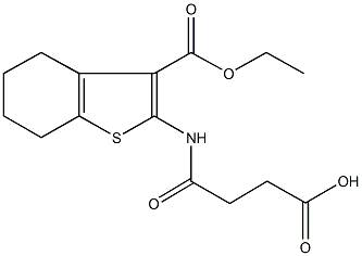 4-{[3-(ethoxycarbonyl)-4,5,6,7-tetrahydro-1-benzothien-2-yl]amino}-4-oxobutanoic acid,,结构式