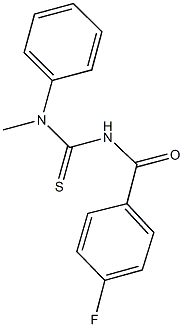 N'-(4-fluorobenzoyl)-N-methyl-N-phenylthiourea 化学構造式