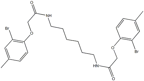 2-(2-bromo-4-methylphenoxy)-N-(6-{[(2-bromo-4-methylphenoxy)acetyl]amino}hexyl)acetamide Struktur