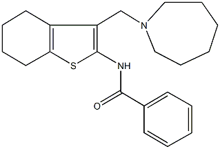 N-[3-(1-azepanylmethyl)-4,5,6,7-tetrahydro-1-benzothien-2-yl]benzamide 结构式