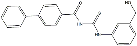 N-([1,1'-biphenyl]-4-ylcarbonyl)-N'-[3-(hydroxymethyl)phenyl]thiourea 结构式