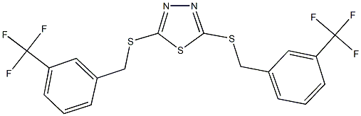 2,5-bis{[3-(trifluoromethyl)benzyl]sulfanyl}-1,3,4-thiadiazole,,结构式
