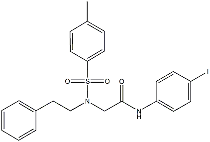 N-(4-iodophenyl)-2-[[(4-methylphenyl)sulfonyl](2-phenylethyl)amino]acetamide Structure