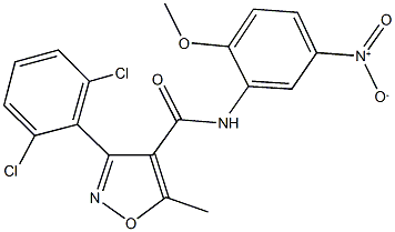 3-(2,6-dichlorophenyl)-N-{5-nitro-2-methoxyphenyl}-5-methylisoxazole-4-carboxamide Structure