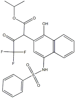 isopropyl 4,4,4-trifluoro-2-{1-hydroxy-4-[(phenylsulfonyl)amino]-2-naphthyl}-3-oxobutanoate,,结构式