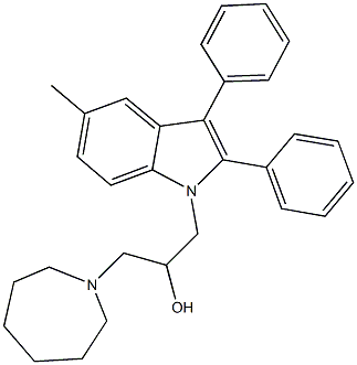 1-(1-azepanyl)-3-(5-methyl-2,3-diphenyl-1H-indol-1-yl)-2-propanol 结构式