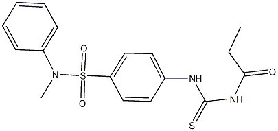 N-methyl-N-phenyl-4-{[(propionylamino)carbothioyl]amino}benzenesulfonamide Struktur