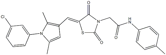 2-(5-{[1-(3-chlorophenyl)-2,5-dimethyl-1H-pyrrol-3-yl]methylene}-2,4-dioxo-1,3-thiazolidin-3-yl)-N-(4-methylphenyl)acetamide Structure