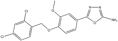 5-{4-[(2,4-dichlorobenzyl)oxy]-3-methoxyphenyl}-1,3,4-oxadiazol-2-amine Structure