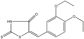 5-(3,4-diethoxybenzylidene)-2-thioxo-1,3-thiazolidin-4-one Struktur