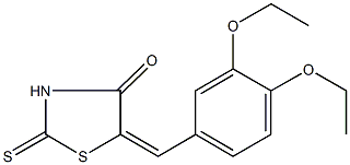 5-(3,4-diethoxybenzylidene)-2-thioxo-1,3-thiazolidin-4-one,,结构式