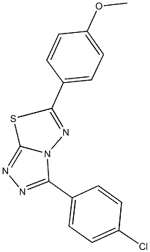 4-[3-(4-chlorophenyl)[1,2,4]triazolo[3,4-b][1,3,4]thiadiazol-6-yl]phenyl methyl ether,,结构式