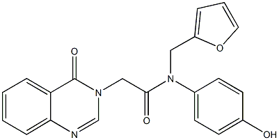 N-(2-furylmethyl)-N-(4-hydroxyphenyl)-2-(4-oxo-3(4H)-quinazolinyl)acetamide Struktur