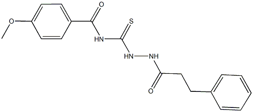 4-methoxy-N-{[2-(3-phenylpropanoyl)hydrazino]carbothioyl}benzamide,,结构式