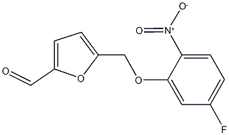 5-({5-fluoro-2-nitrophenoxy}methyl)-2-furaldehyde Struktur