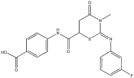 4-[({2-[(3-fluorophenyl)imino]-3-methyl-4-oxo-1,3-thiazinan-6-yl}carbonyl)amino]benzoic acid|