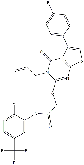  2-{[3-allyl-5-(4-fluorophenyl)-4-oxo-3,4-dihydrothieno[2,3-d]pyrimidin-2-yl]sulfanyl}-N-[2-chloro-5-(trifluoromethyl)phenyl]acetamide