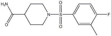 1-[(4-fluoro-3-methylphenyl)sulfonyl]-4-piperidinecarboxamide 结构式