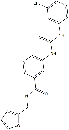 3-{[(3-chloroanilino)carbonyl]amino}-N-(2-furylmethyl)benzamide Structure