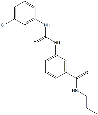 3-{[(3-chloroanilino)carbonyl]amino}-N-propylbenzamide 化学構造式