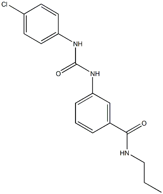 3-{[(4-chloroanilino)carbonyl]amino}-N-propylbenzamide,,结构式