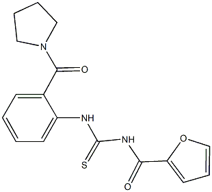 N-(2-furoyl)-N'-[2-(1-pyrrolidinylcarbonyl)phenyl]thiourea Struktur