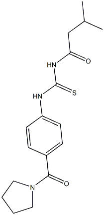 N-(3-methylbutanoyl)-N'-[4-(1-pyrrolidinylcarbonyl)phenyl]thiourea Structure