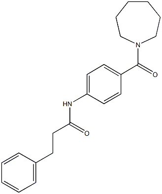 N-[4-(1-azepanylcarbonyl)phenyl]-3-phenylpropanamide 结构式