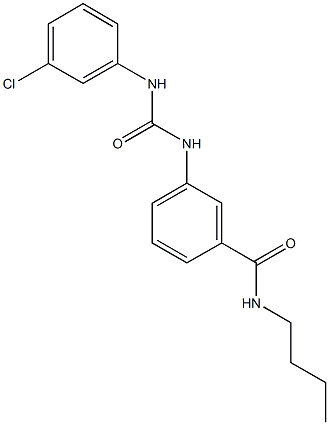 N-butyl-3-{[(3-chloroanilino)carbonyl]amino}benzamide Struktur