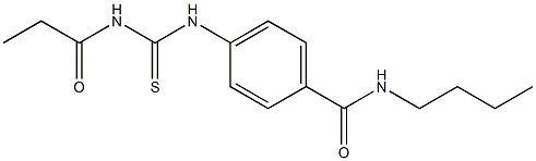 N-butyl-4-{[(propionylamino)carbothioyl]amino}benzamide 结构式