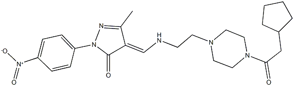 4-[({2-[4-(cyclopentylacetyl)-1-piperazinyl]ethyl}amino)methylene]-2-{4-nitrophenyl}-5-methyl-2,4-dihydro-3H-pyrazol-3-one