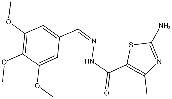 2-amino-4-methyl-N'-(3,4,5-trimethoxybenzylidene)-1,3-thiazole-5-carbohydrazide 结构式