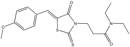 N,N-diethyl-3-[5-(4-methoxybenzylidene)-4-oxo-2-thioxo-1,3-thiazolidin-3-yl]propanamide 结构式