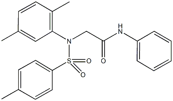 2-{2,5-dimethyl[(4-methylphenyl)sulfonyl]anilino}-N-phenylacetamide,,结构式