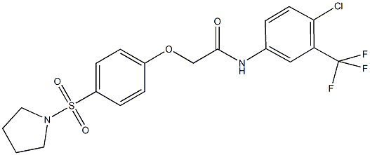 N-[4-chloro-3-(trifluoromethyl)phenyl]-2-[4-(1-pyrrolidinylsulfonyl)phenoxy]acetamide Struktur