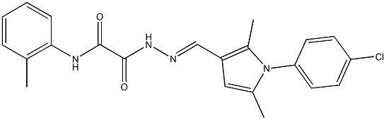 2-(2-{[1-(4-chlorophenyl)-2,5-dimethyl-1H-pyrrol-3-yl]methylene}hydrazino)-N-(2-methylphenyl)-2-oxoacetamide,,结构式