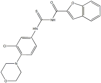 N-(1-benzofuran-2-ylcarbonyl)-N'-[3-chloro-4-(4-morpholinyl)phenyl]thiourea Struktur