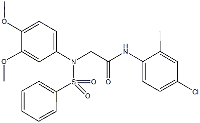 N-(4-chloro-2-methylphenyl)-2-[3,4-dimethoxy(phenylsulfonyl)anilino]acetamide Structure