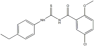 N-(5-chloro-2-methoxybenzoyl)-N'-(4-ethylphenyl)thiourea,,结构式