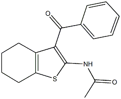 N-(3-benzoyl-4,5,6,7-tetrahydro-1-benzothien-2-yl)acetamide 化学構造式