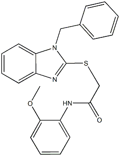 2-[(1-benzyl-1H-benzimidazol-2-yl)thio]-N-(2-methoxyphenyl)acetamide Struktur