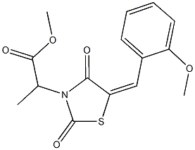 methyl 2-[5-(2-methoxybenzylidene)-2,4-dioxo-1,3-thiazolidin-3-yl]propanoate,,结构式